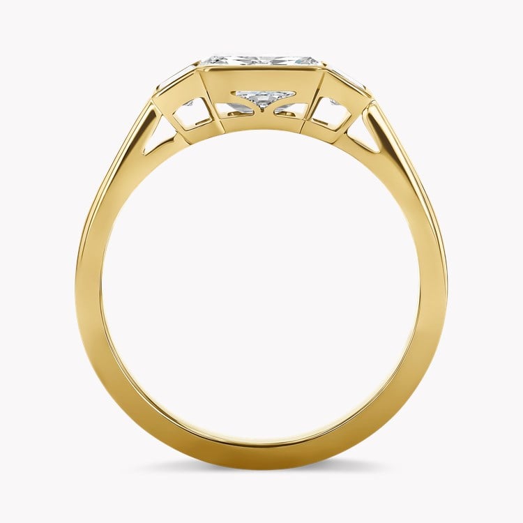 Kingdom 1.14ct Diamond Three Stone Ring Emerald Cut, Rubover Set_3