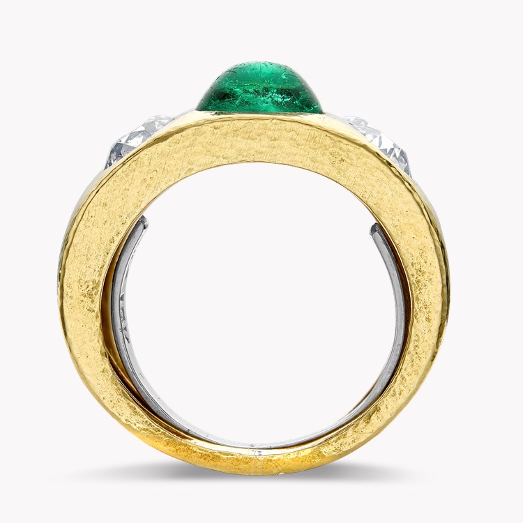 Emerald, Ruby, Sapphire & Diamond dress Ring by David Webb Cabochon, Cushion-cut, Old Mine-cut all Gypsy-set_3