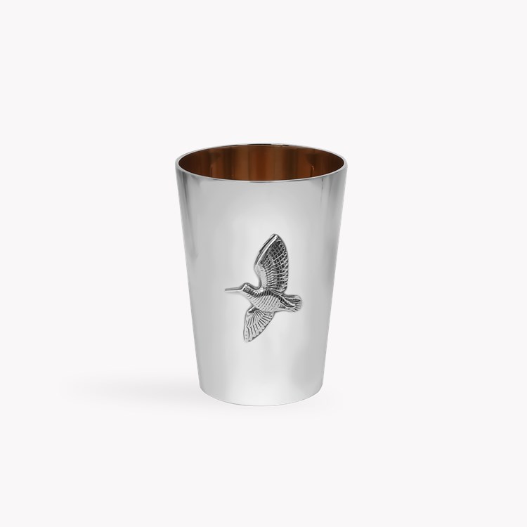 Silver Set of Ten Bird Motif Shooting Cup with Guilded Edge _11