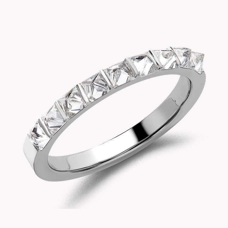 RockChic Half-Eternity Diamond Ring 0.79CT in Platinum Princess Cut, Bar Set_1