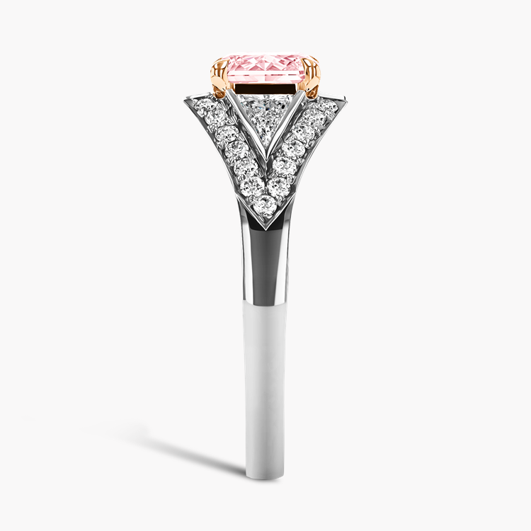 Masterpiece Astoria 1.28ct Fancy Orangy-Pink Diamond Ring Radiant Cut, Claw Set_4