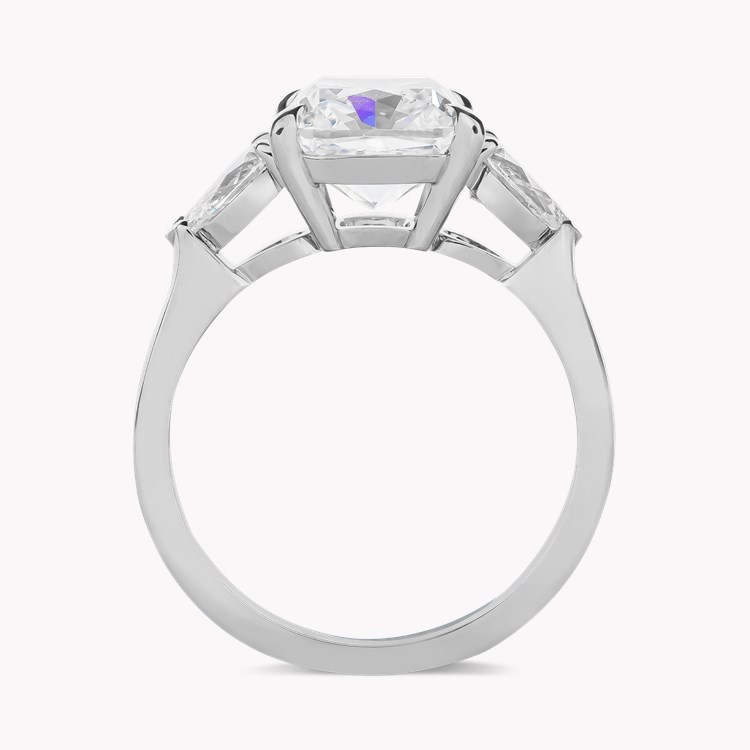 Cushion Cut 3.27ct Diamond Ring Modern Cushion Cut & Pear Shaped, Claw Set_3