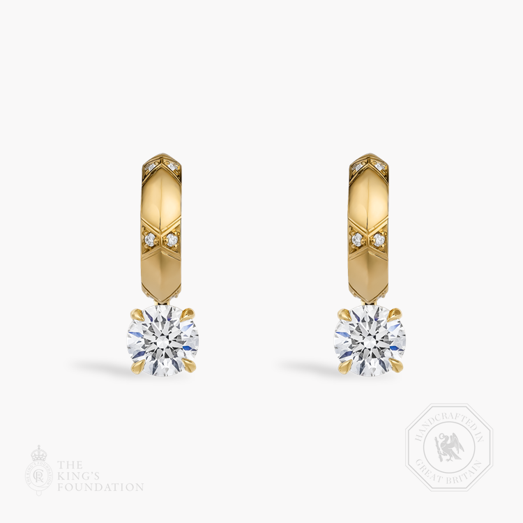 Origins Brilliant Cut 1.20ct Diamond Drop Earrings Brilliant cut, Claw set_1