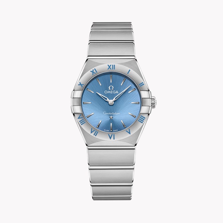 OMEGA Constellation O13110286003001 Watch - 28mm, Blue Dial, Baton 