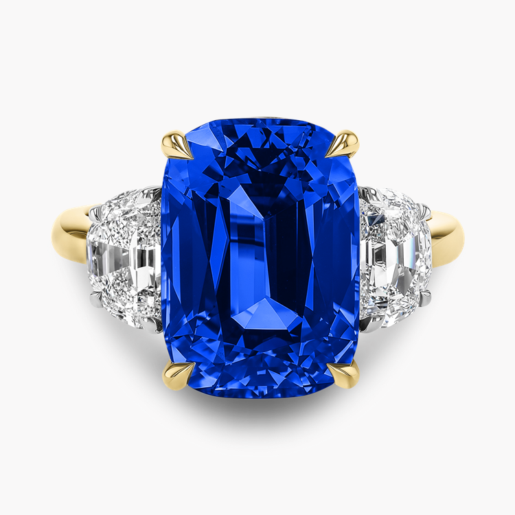 Masterpiece Madagascan 8.74 Sapphire and Diamond Ring Cushion modern cut, Claw set_2