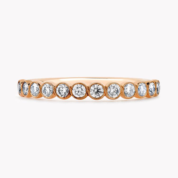 Diamond Dot 0.48ct Half Eternity Ring Brilliant Cut, Millegrain Set_2