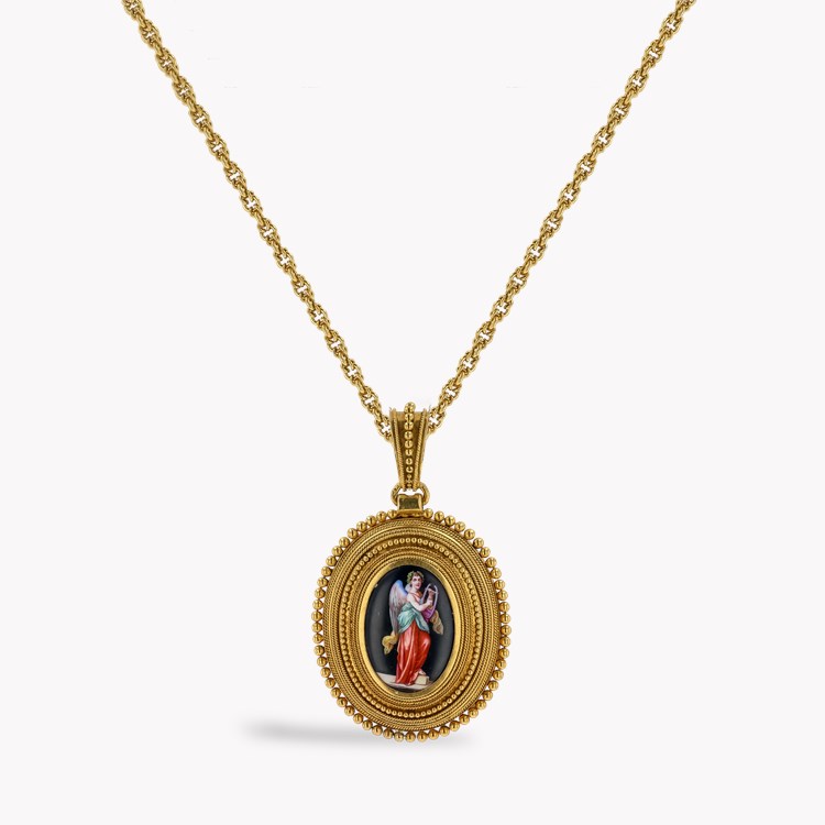 Victorian Etruscan Style Mourning Locket _1