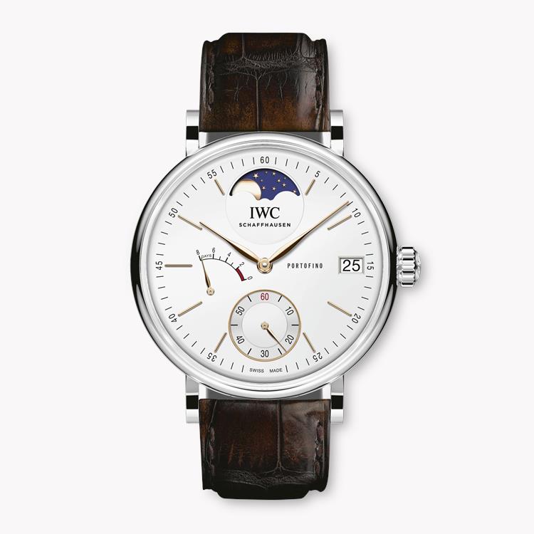IWC Portofino Hand-Wound Day Moon Phase 45mm, Silver Dial, Baton Numerals_1