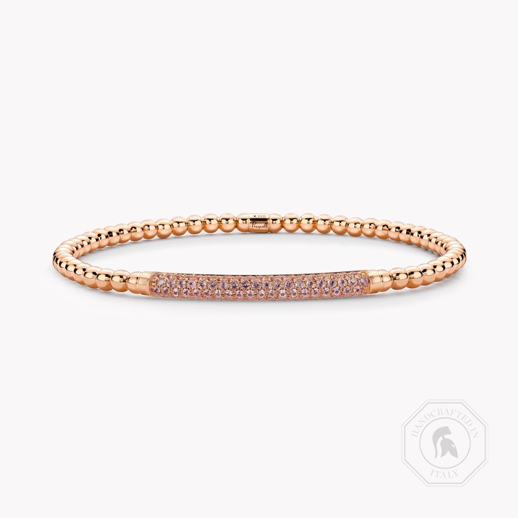 Bohemia 0.60ct Expandable Pink Sapphire Bangle Brilliant Cut, Micro Pavé Set_1