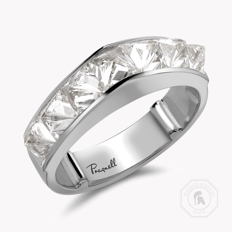 RockChic 2.77ct Diamond Peaked Seven Stone Ring Inverted Princess Cut, Channel Set_1