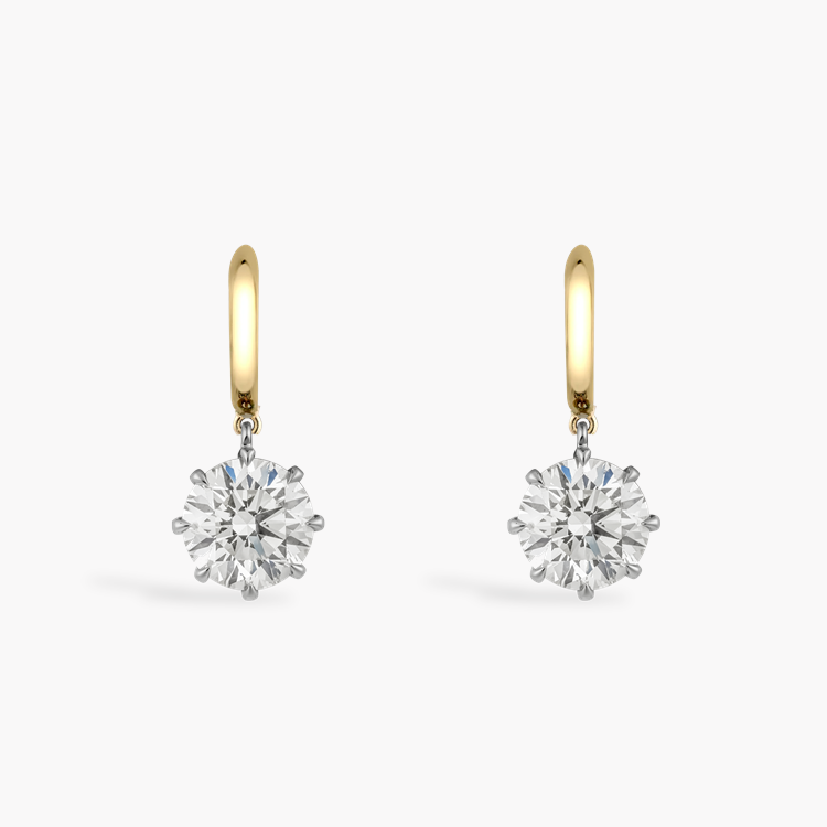 Old Cut 4.56ct Diamond Drop Earrings Old Cut, Claw Set_2