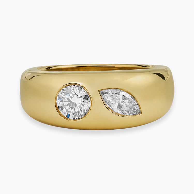 Stellar Brilliant Cut and Marquise Cut Diamond Bombé Ring Brilliant & Marquise Cut, Gypsy Set_2