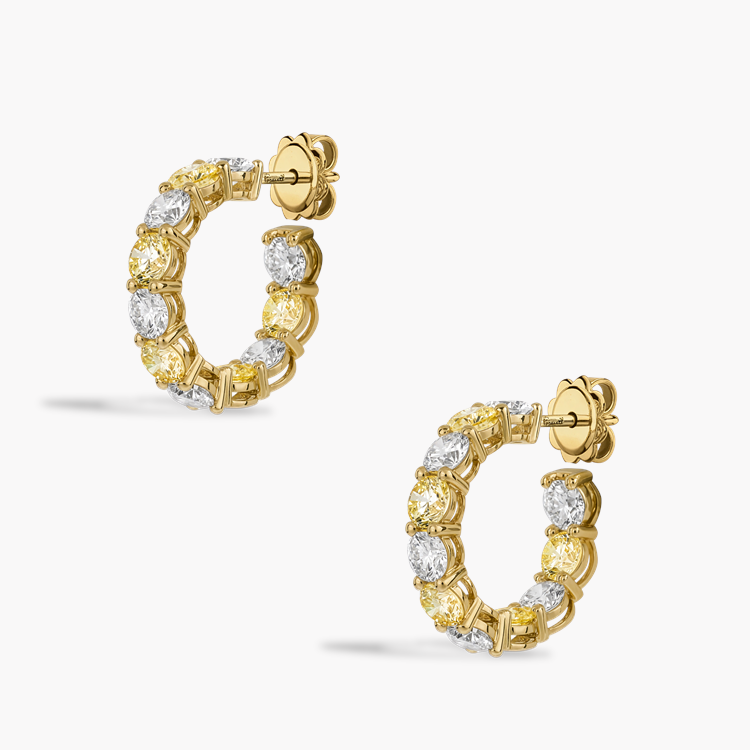 Brilliant Cut 2.86ct Diamond and Yellow Diamond Earrings Brilliant cut, Claw set_3