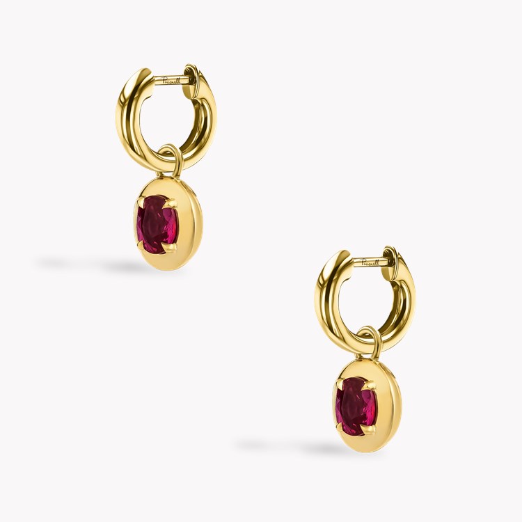Skimming Stone 1.30ct Pink Sapphire Drop Earrings Oval Cut, Claw Set_3
