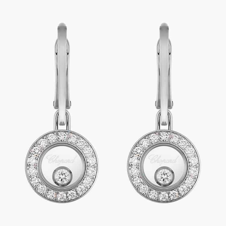 Chopard Happy Diamonds Round Shaped Drop Earrings Brilliant Cut Grain Set_1