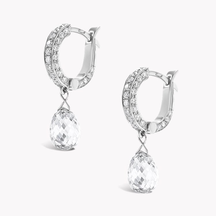 Briolette Diamond Drop Earrings Briolette & Brilliant Cut, Thread Set_3