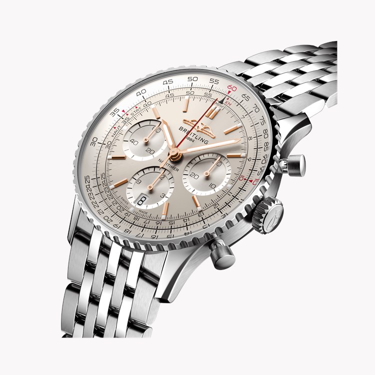 Breitling Navitimer B01 Chronograph 41 41mm, Silver Dial, Baton Numerals_3