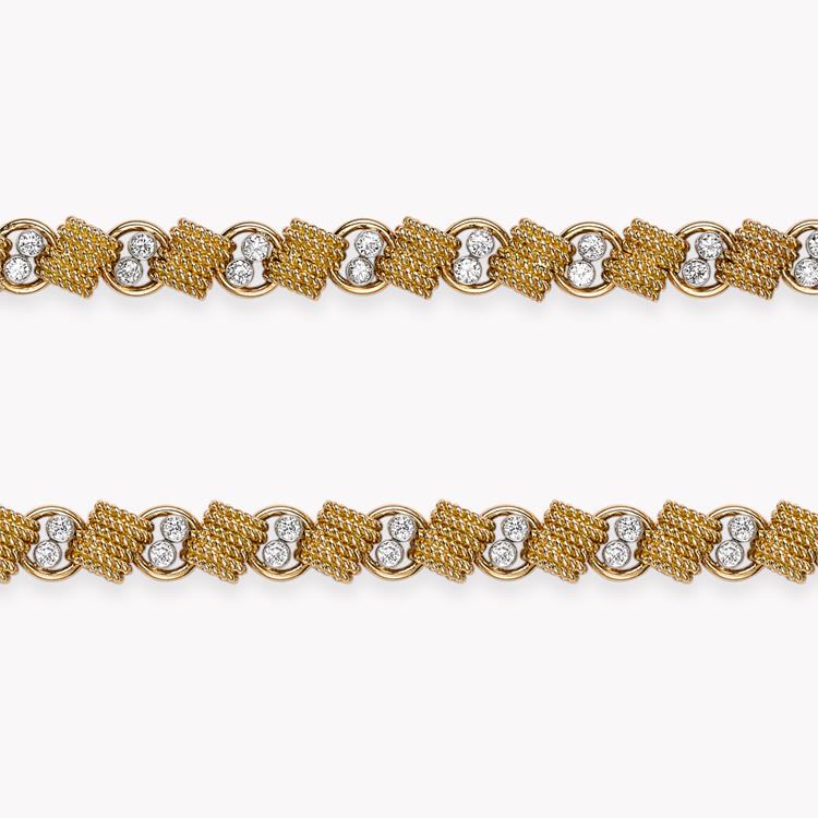 1960s Van Cleef & Arpels Diamond Necklet  in Yellow Gold Brilliant Cut Diamond Necklet, with Gold Links_3
