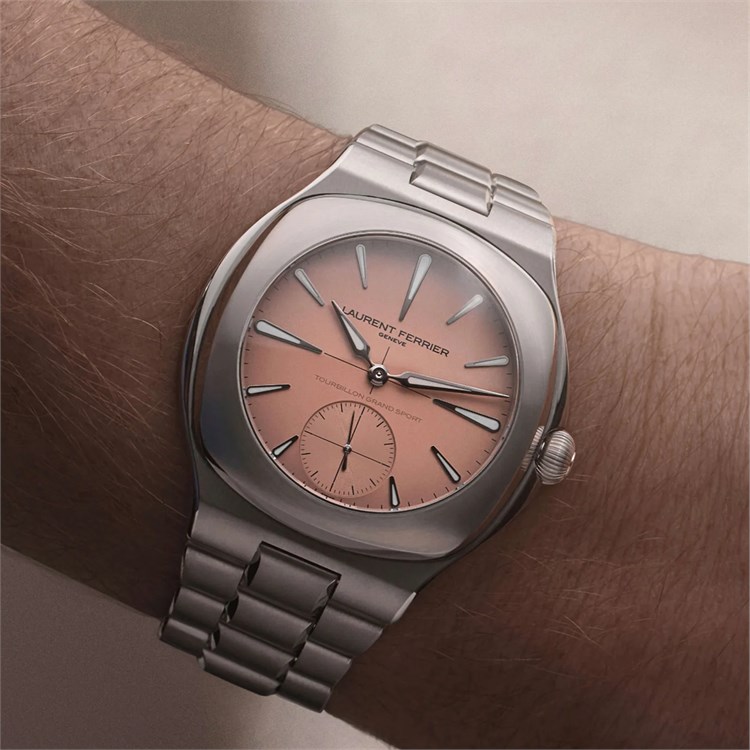 Laurent Ferrier Grand Sport Tourbillon Pursuit 44mm, Salmon-Pink Opaline Dial, Drop-shaped Indices_10