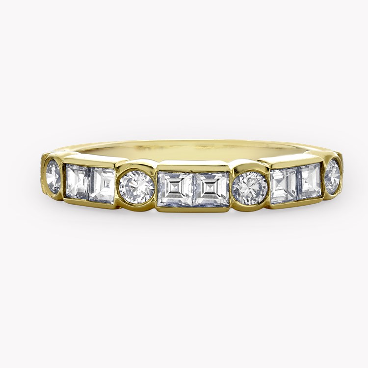 Antrobus 0.82ct Diamond Half Eternity Ring Carré Cut, Rubover Set_2