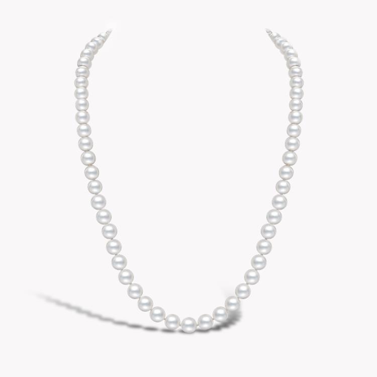 Akoya Pearl Necklace 6.5 - 7mm Silk Knotted Row with Gold Clasp_2