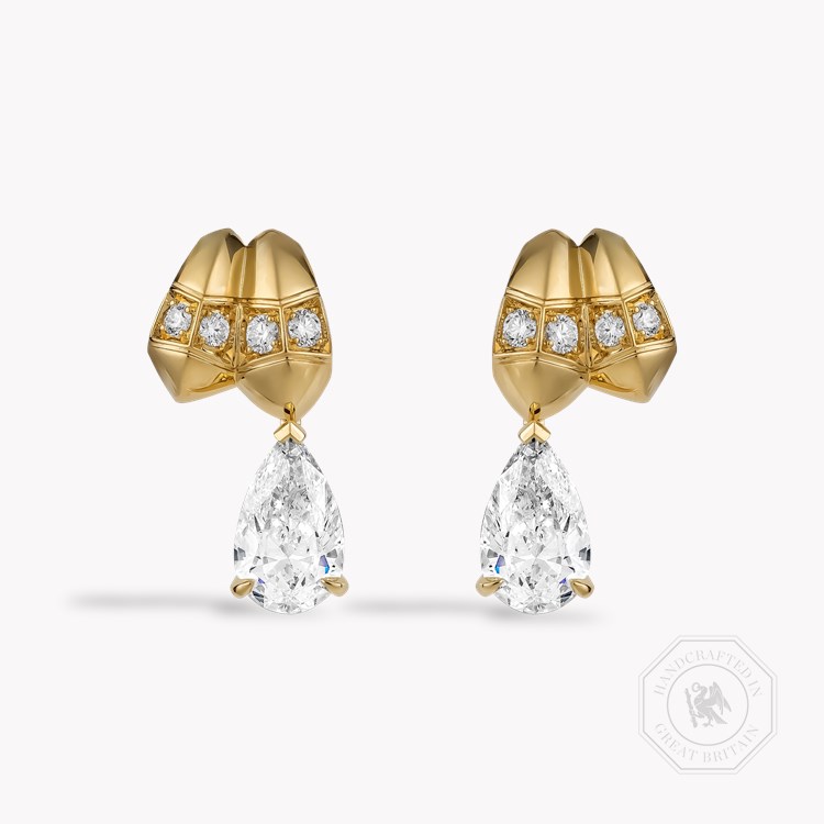 Origins Pear Shaped 4.03ct Diamond Drop Earrings Pear Shaped, Claw Set_1