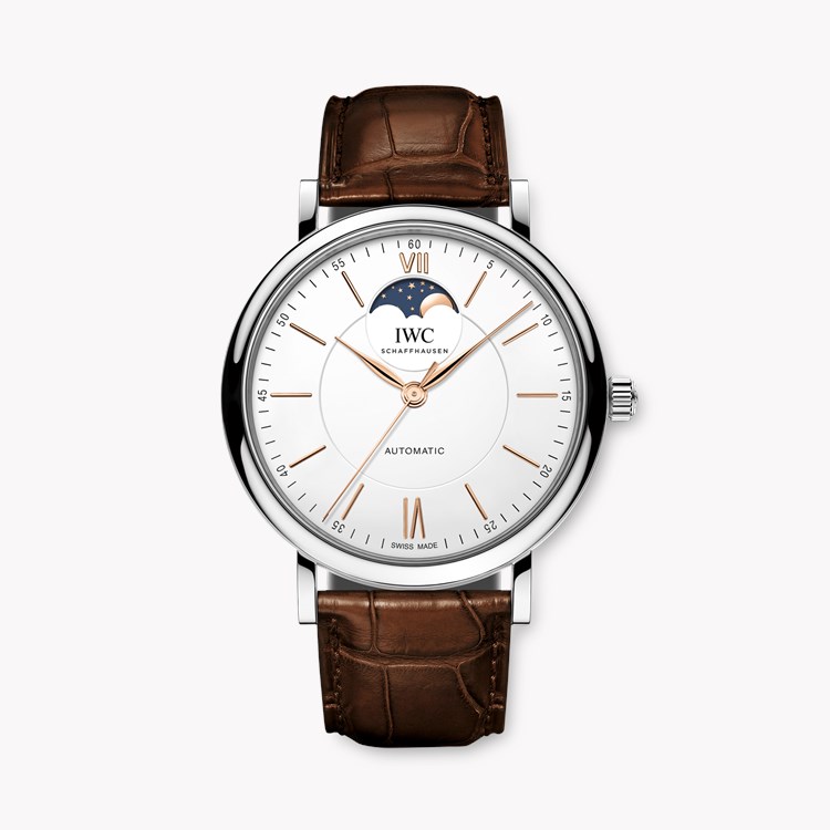 IWC Portofino Automatic Moonphase 40mm, White Dial, Baton Numerals_1