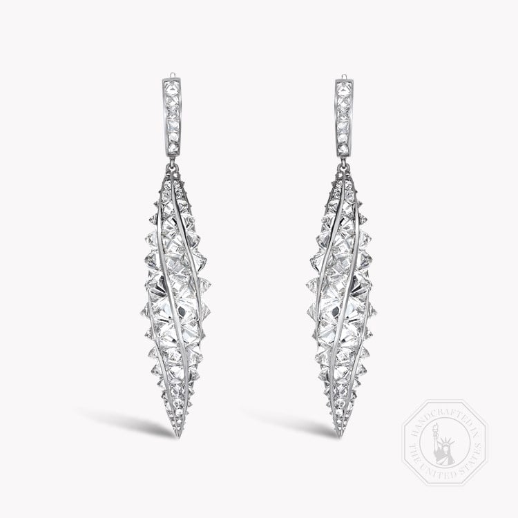 Masterpiece 18.34ct Inverted Diamond Twirl Drop Earrings Princess Cut, Channel Set_1