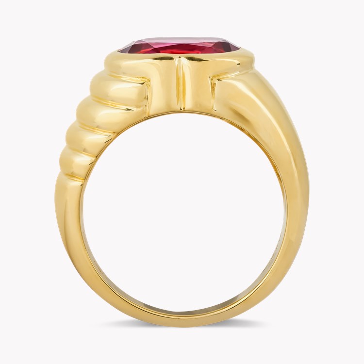 Bvlgari 1990s 5.27ct Tourmaline Bombé Ring Oval Cut, Rubover Set_3