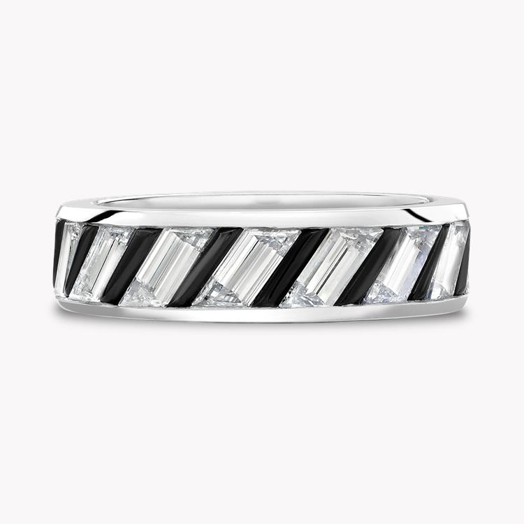 Diamond & Jade Ring Baguette Cut, Full Band_2