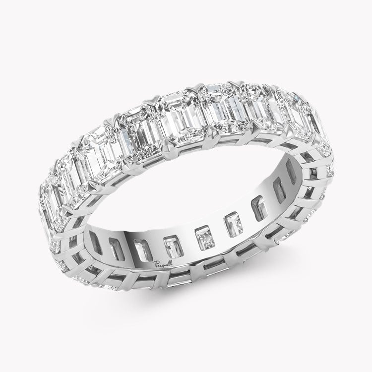 Emerald Cut 4.53ct Diamond Full Eternity Ring Emerald Cut, Claw Set_1