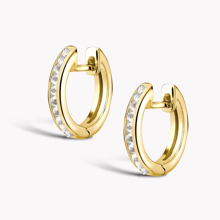 RockChic Diamond Hoop Earrings 0.46CT in Yellow Gold Princess Cut, Channel Set_2