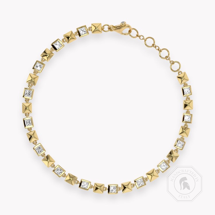 RockChic 1.25ct Inverted Princess Cut Diamond Bracelet   in 18ct Yellow Gold