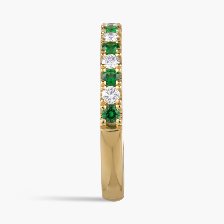 Brilliant Cut Tsavorite Garnet and Diamond Half Eternity Ring, view 4