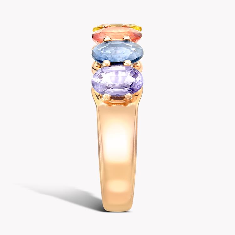 Rainbow Fancy Sapphire Cocktail Ring Oval Cut, Claw Set_4