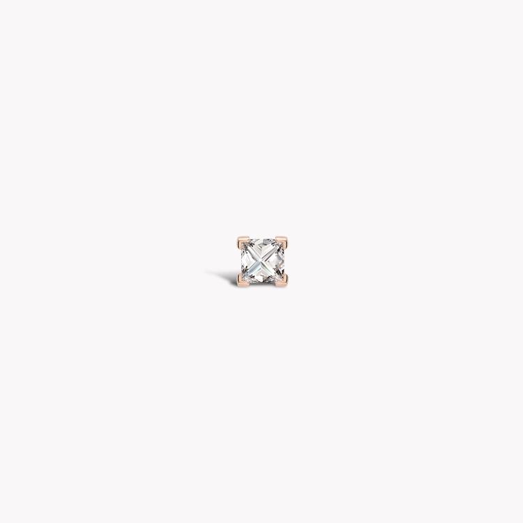RockChic Diamond Solitaire Earring 0.19CT in Rose Gold Princess Cut, Claw Set_1