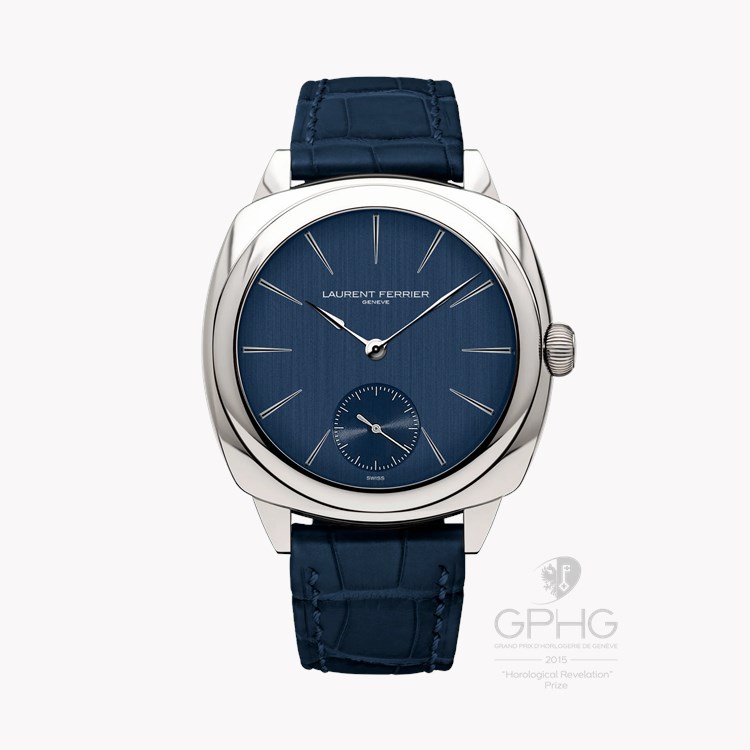 Laurent Ferrier Galet Square Micro-Rotor Blue 41mm, Blue Vertical Satin-brushed Finish, Drop-shaped Indices_1
