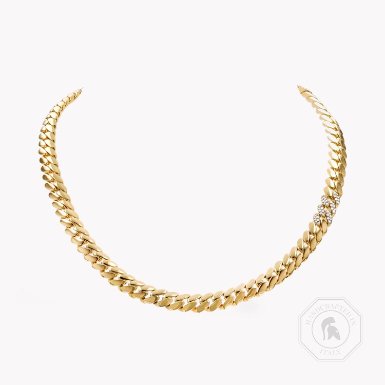 Fusion Long Polished Curb Link Necklace (43cm) Brilliant Cut, Pave Set_1