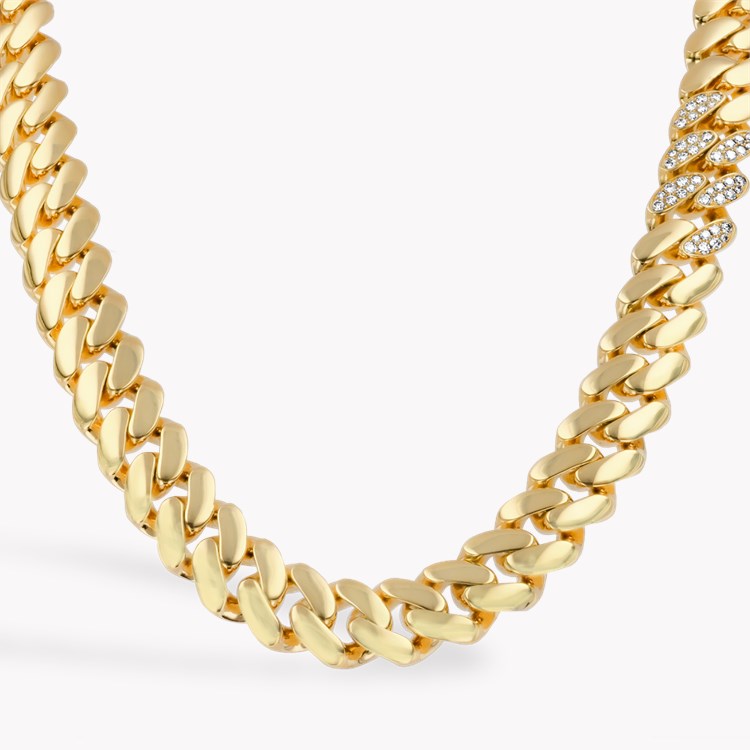 Fusion Polished Curb Link Necklace (43cm) Brilliant Cut, Pave Set_2
