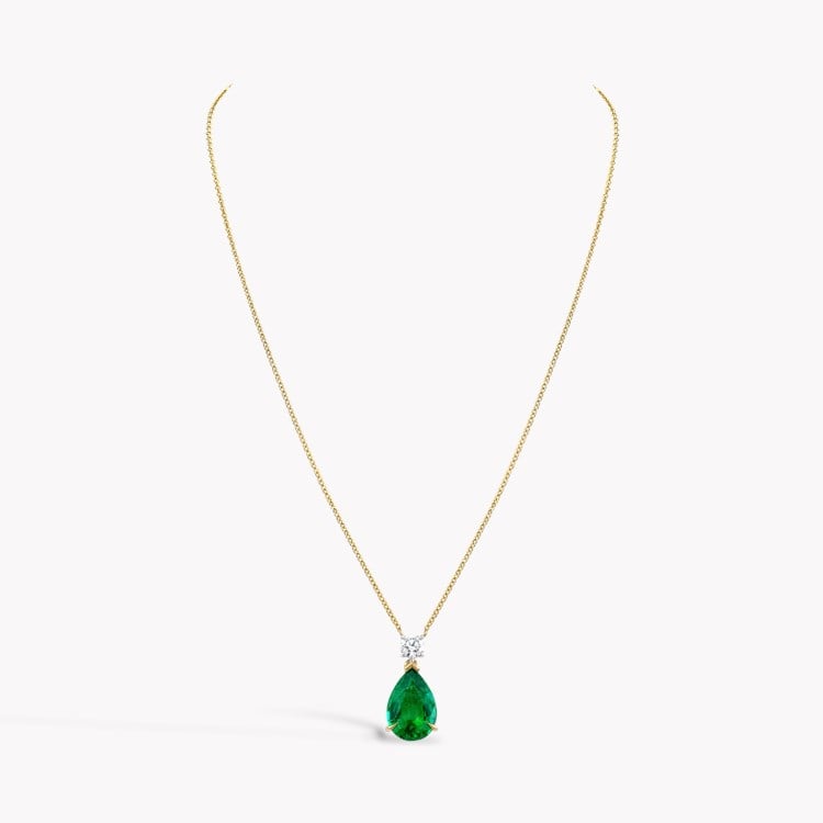 Pear Shaped 1.68ct Zambian Emerald and Diamond Pendant Pear Shape, Claw Set_2