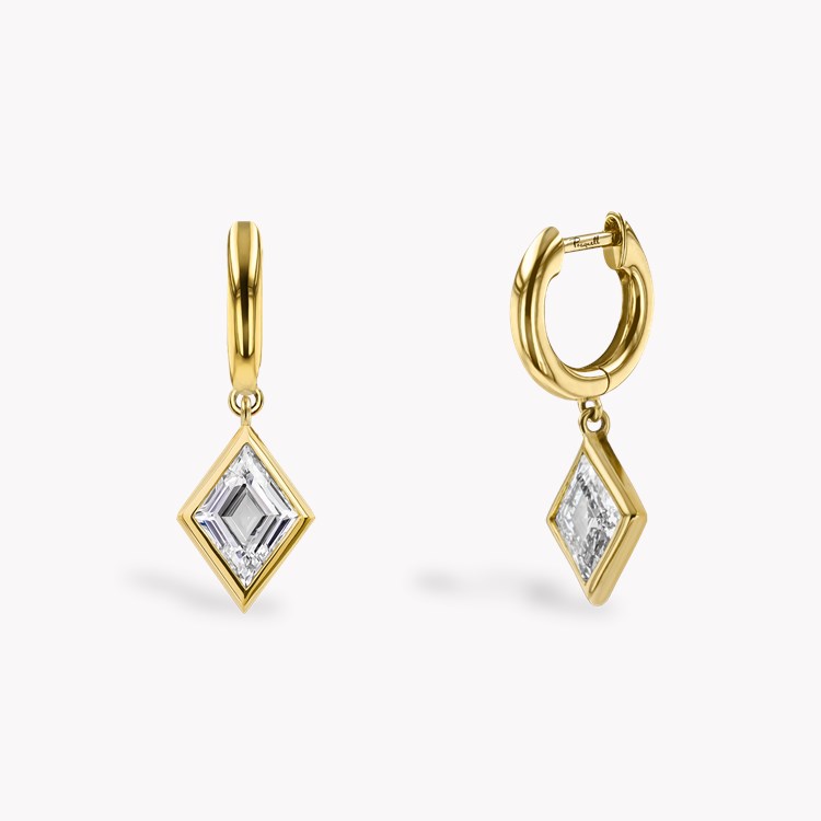 Lozenge Cut 1.27ct Diamond Drop Earrings Lozenge Cut, Rubover Set_1