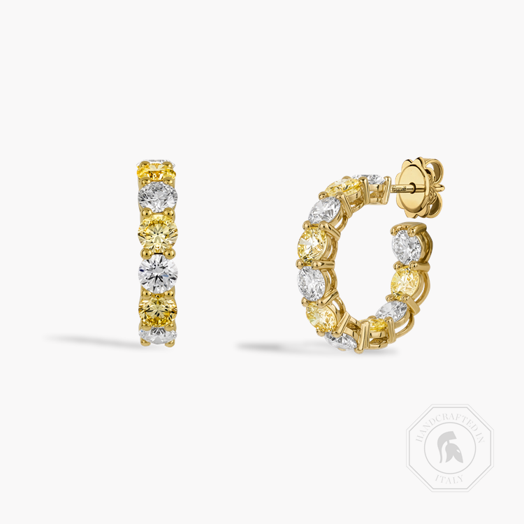 Brilliant Cut 2.86ct Diamond and Yellow Diamond Earrings Brilliant cut, Claw set_1