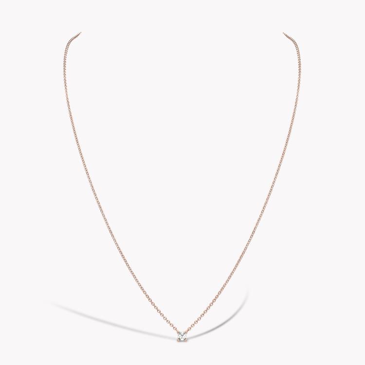 RockChic Diamond Solitaire Necklace 0.20CT in Rose Gold Princess Cut, Claw Set_2
