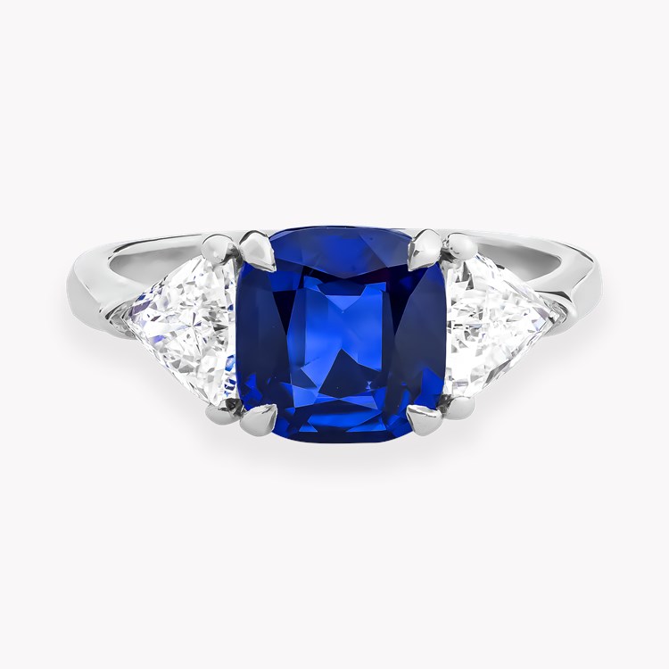 Cushion Cut 2.56ct Sri Lankan Sapphire and Diamond Ring Cushion Cut, Claw Set_2
