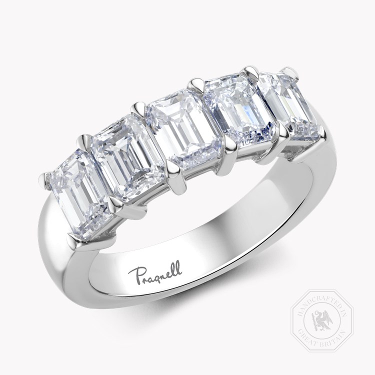Emerald Cut Five Stone Diamond Ring Emerald Cut, Claw Set_1