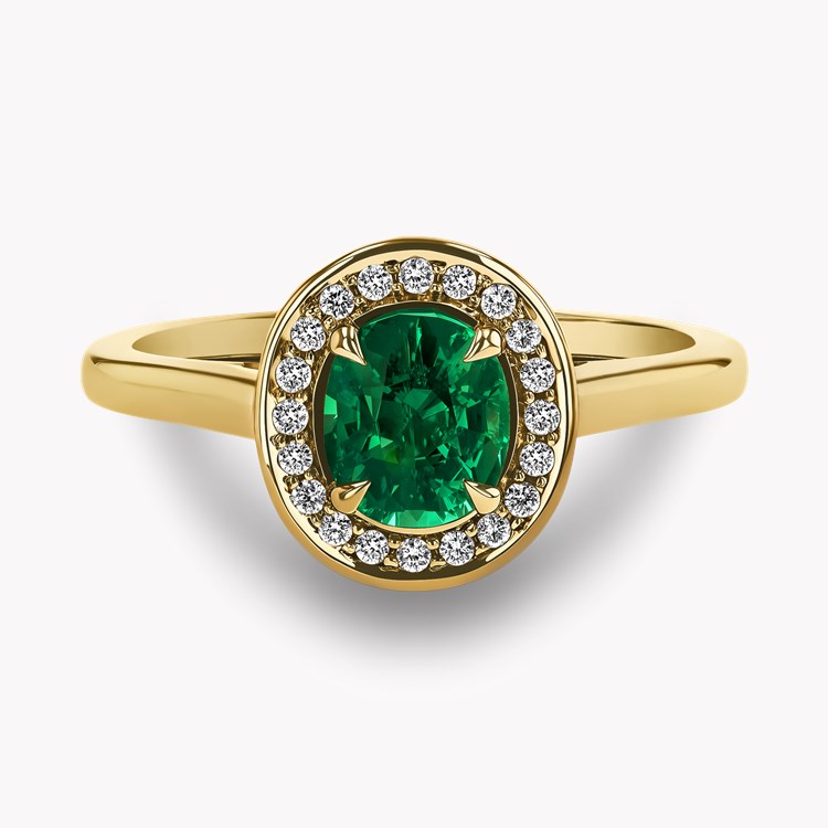 Classic 0.70ct Emerald and Diamond Cluster Ring Brilliant cut, Claw set_2