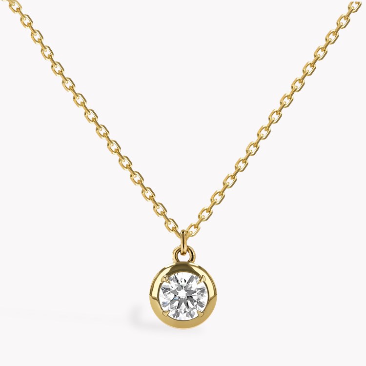 Skimming Stone 0.86ct Botswana Diamond Pendant   in 18ct Yellow Gold