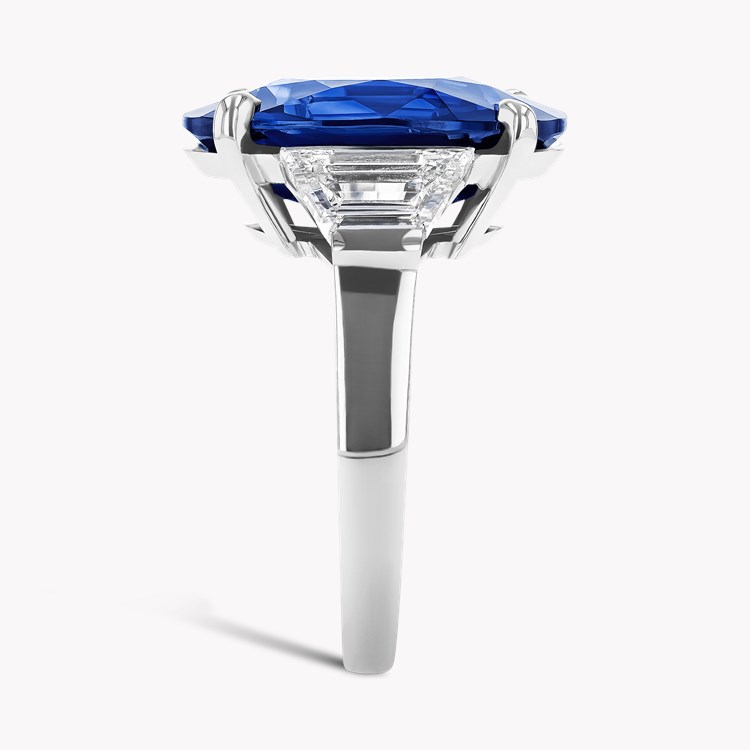 Masterpiece Oval Cut 11.03ct Sri Lankan Sapphire and Diamond Ring Oval & Trapeze Cut, Claw Set_4