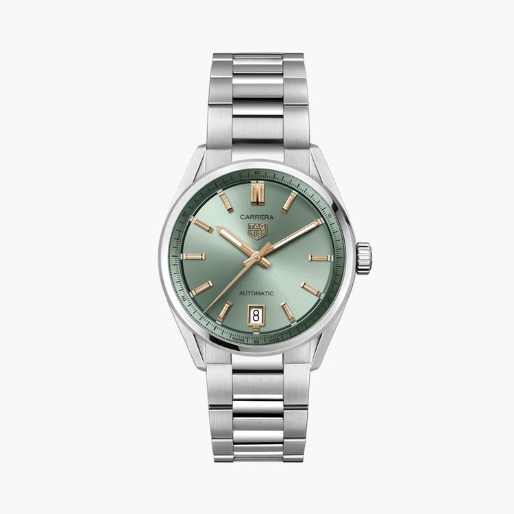 Tag Heuer Carrera Date 36mm, Green Dial, Baton Numerals_1