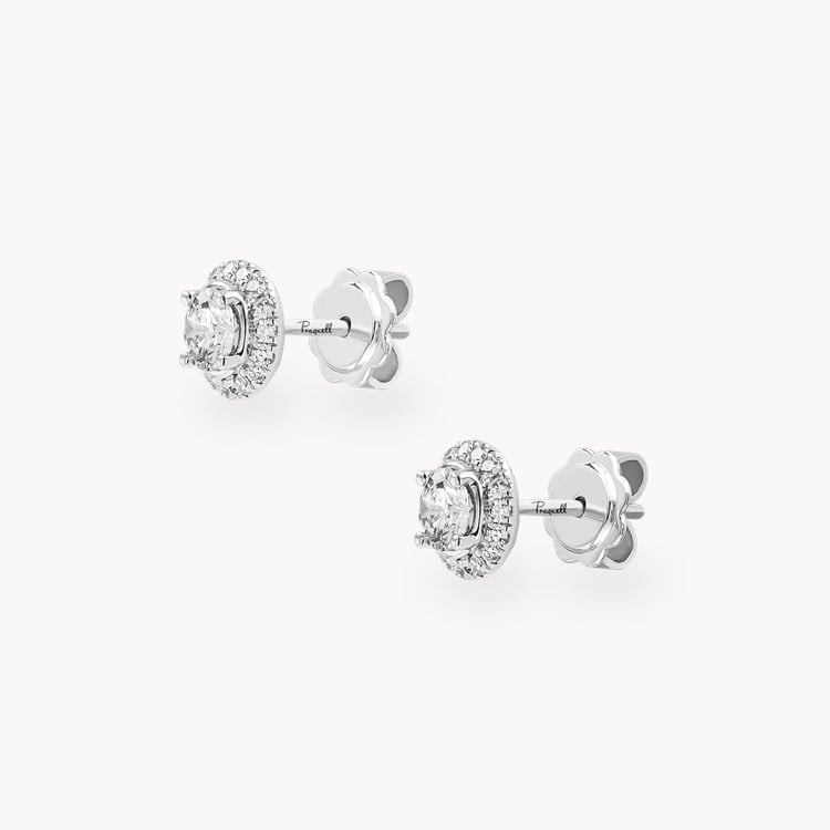 Celestial Diamond Brilliant Cut Diamond Stud Earrings with Halo Surround Brilliant cut, Claw set_2